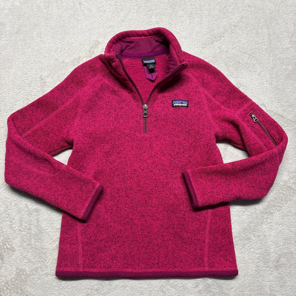 Patagonia Pullover Kids S 7-8 Better Sweater Pink 65695 Heathered EUC